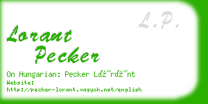 lorant pecker business card